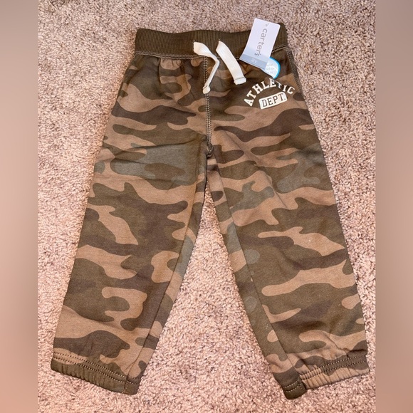 Carter's Other - Carter's Green Camo Joggers with Athletic Print